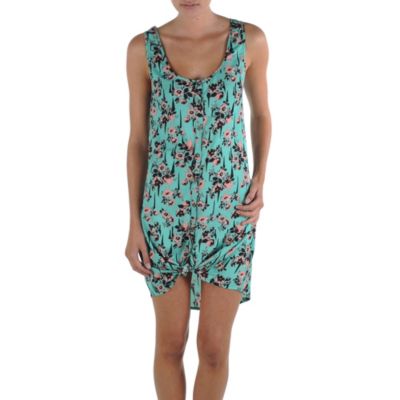 Women's Chips Tank Dress - Turquoise / Aqua