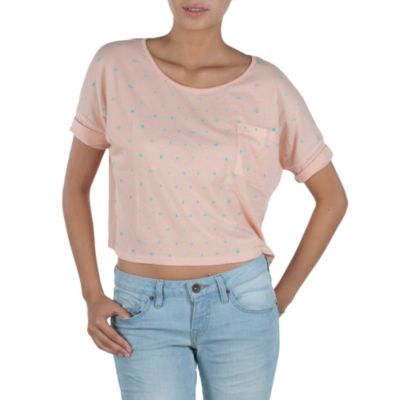 Women's Rotdot Crop Tee - Light Pink
