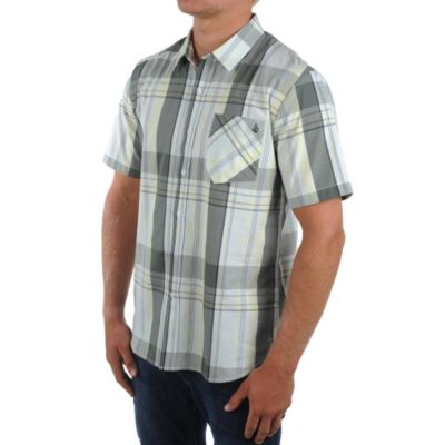 Men's Ex Factor Plaid S/S Woven - Gray