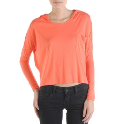 Women's My Favorite Cropped Hoody - Coral