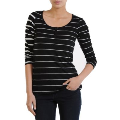 Women's Sugarhill Stripe L/S Top - Black