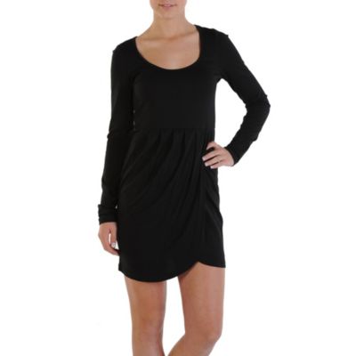 Women's Neon Sunset L/S Dress - Black