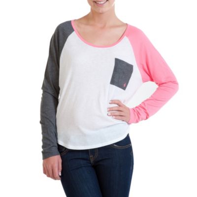 Women's Pocket Blocket L/S Raglan  - White
