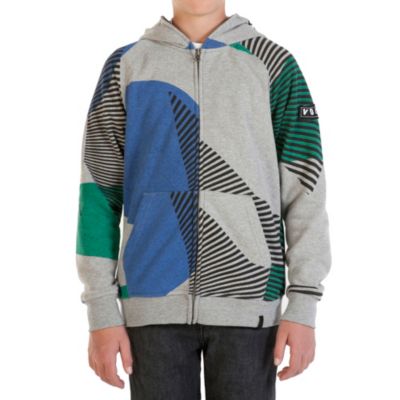 Boys' Vacation Full Zip Fleece - Gray Patterned