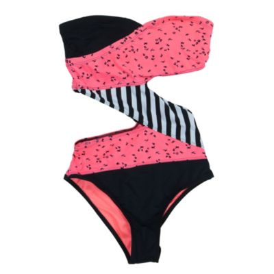 Women's Jail Bird Cut Out 1 Piece Swimsuit - Pattern