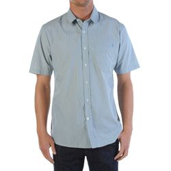 Men's Why Factor Stripe S/S Woven Shirt - Light Blue /  Powder Blue