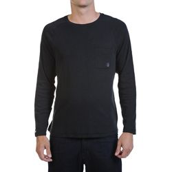 Men's Olancha Raglan L/S Crew Top - Black