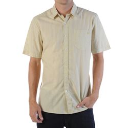 Men's Why Factor Stripe S/S Woven Shirt - Light Yellow