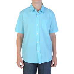 Boys' Why Factor End On End S/S Woven Shirt - Turquoise / Aqua