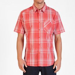 Men's Why Factor Plaid S/S Woven - Red Patterned