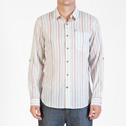 Men's Leu L/S Woven - White Patterned
