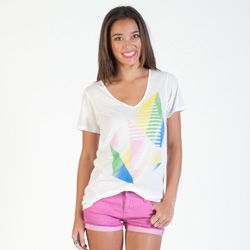 Women's Slim Fade Boyfriend V Tee - White