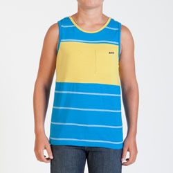 Boy's Black Out Stripe Tank - Blue