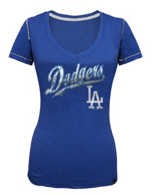 Women's Dodgers Fitted V-Neck Tee - Royal Blue / Sapphire