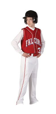 Youth Manny Pant - White w/Scarlet Piping