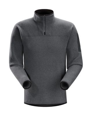 Men's Covert Zip Neck Sweater - Charcoal