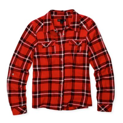 Women's Cabin Fever LS – Red Patterned