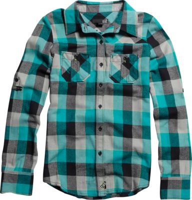 Women's Wheelie Plaid Shirt - Green Patterned