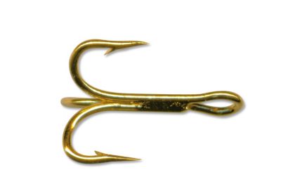 Gold Treble Fishing Hook - Size 16