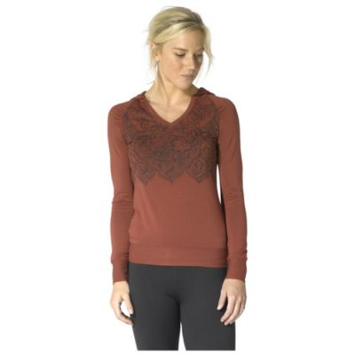 Women's Fiona L/S Hoodie - Maroon / Dark Red