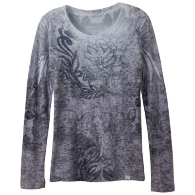 Women's Lotus L/S Top - White Patterned