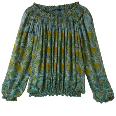 Women's Crystal Top - Blue Patterned