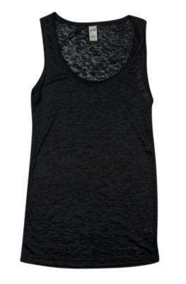 Women's Raw Edge Burnout Tank - Black
