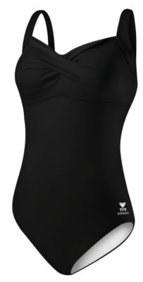 Women's Twisted Bra Swim Tank 1PC - Black