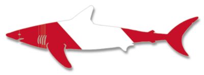 Dive Flag Bumper Sticker - Shark