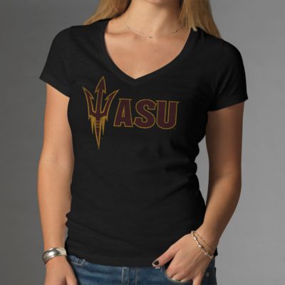 Women's ASU V-Neck Scrum Tee - Black