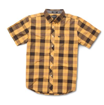 Men's Rambler Plaid Short Sleeve Woven Shirt - Yellow Patterned