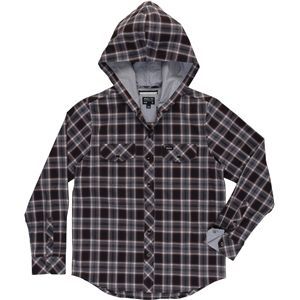 Boys' Radi Bounds Hood L/S Woven Shirt - Black Patterned