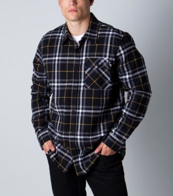 Men's Cleared L/S Flannel Top - Black