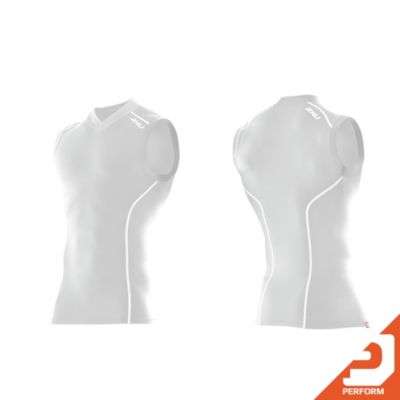 Men's Sleeveless Compression Top - White