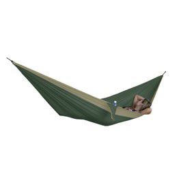 Single Parachute Nylon Hammock, Olive Green/Khaki