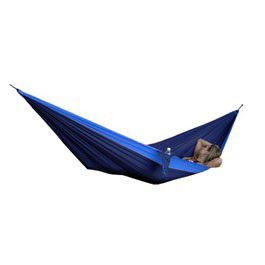 Single Parachute Nylon Hammock, Navy/Light Blue
