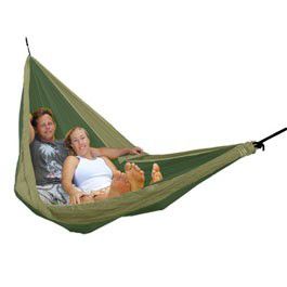 Double Parachute Nylon Hammock, Olive Green/Khaki