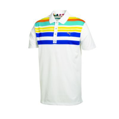 Men's Engineered Stripe Polo - White