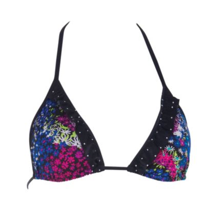 Women's Secret Garden Wink String Tri Top - Black Patterned