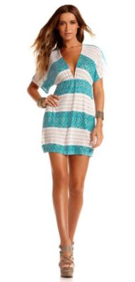 Women's Paradise Plunge Knit Tunic - Turquoise / Aqua