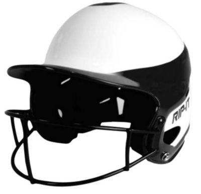 Vision Fastpitch Softball Helmet w/ Facemask - White and Black