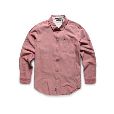 Men's Broken L/S Woven Shirt - Light Red