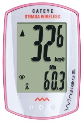 STRADA WIRELESS Cycling Computer, Pink/White