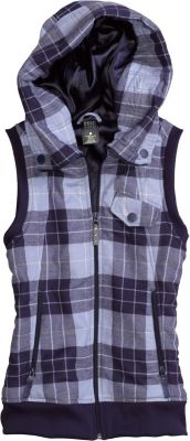 Women's 2013 Starr Vest Hoodie Hex Punk Plaid Purple
