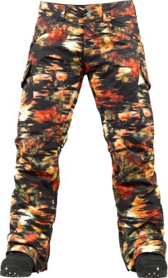 Women's 2013 Fly Snowboard Pants Trippy Garden Print Black Orange Yellow