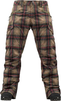 Women's 2013 Lucky Snowboard Pants Olive Radiant Plaid Green