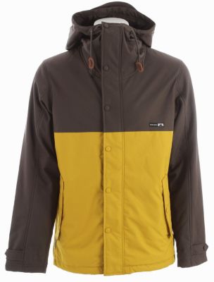 Men's 2013 Refuge Snowboard Jacket Flint Sunset Gray Yellow