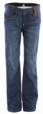 Women's 2013 Genuine Denim Skinny Snowboard Pants Blue Vintage Wash
