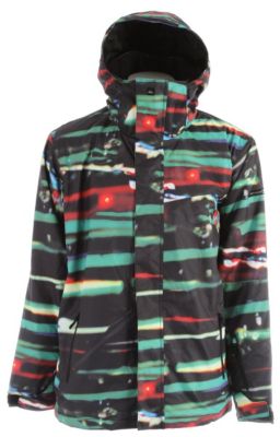 Men's 2013 Next Mission Print Snowboard Jacket Multi Black Green