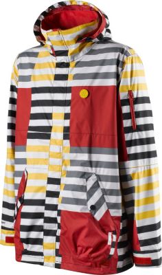 Men's 2013 Circa Snowboard Jacket Around The Block Red Black